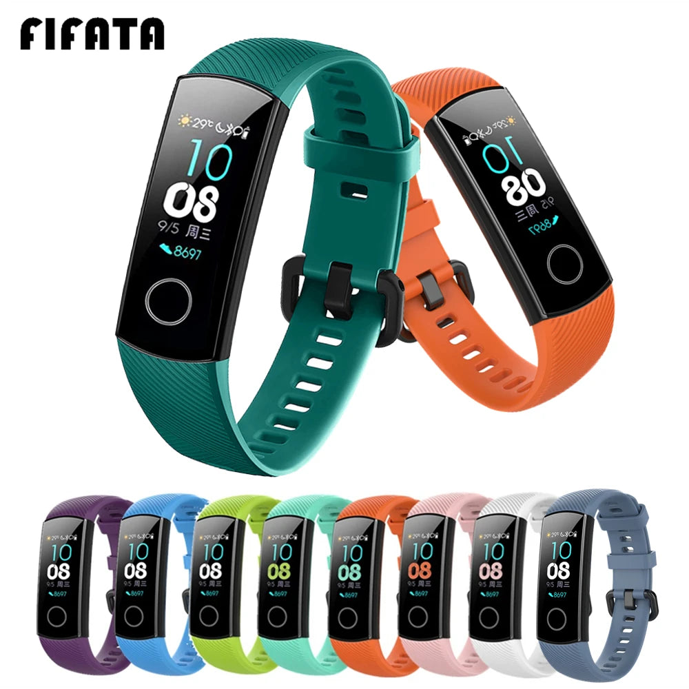 Silicone Watch Strap for Honor Band 4 5 Wristbands Accessories Replacement Sport Strap for Huawei Honor Band 5 4 Bracelet